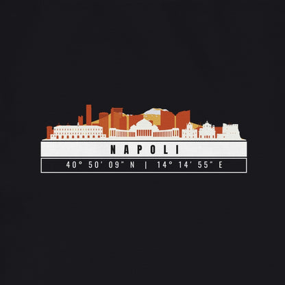 Napoli Skyline Tote Bag – Borsa in Cotone Riutilizzabile con Coordinate