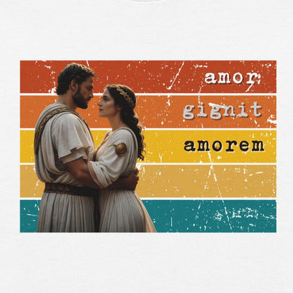 T-shirt "Amor Gignit Amorem": Maglia Amore Universale Antica Roma – Stile Vintage e Dark Academia