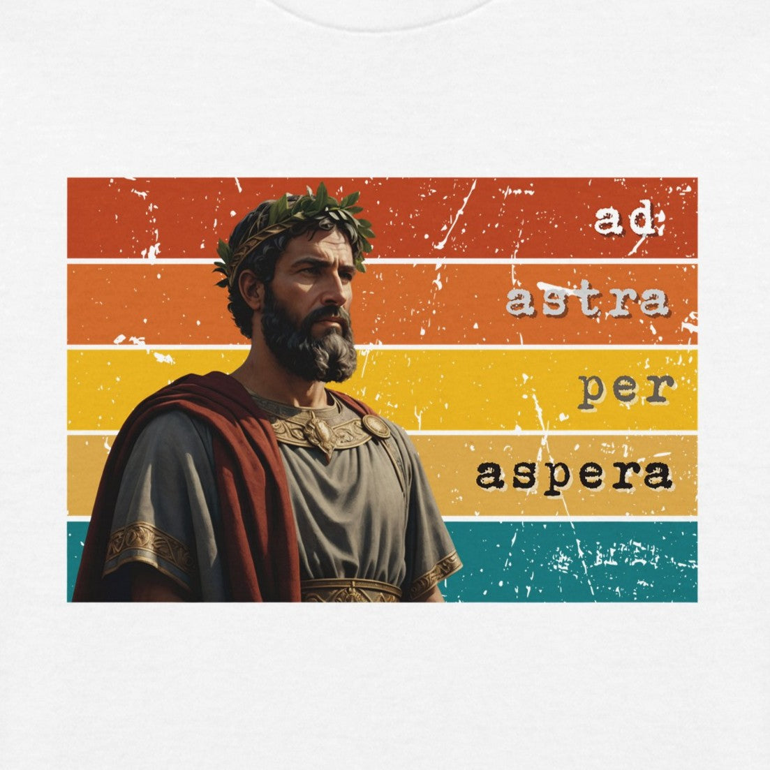 T-shirt "Ad Astra Per Aspera": Maglia Motivazionale Antica Roma – Stile Vintage Dark Academia con Citazione Latina