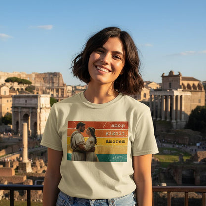 T-shirt "Amor Gignit Amorem": Maglia Amore Universale Antica Roma – Stile Vintage e Dark Academia