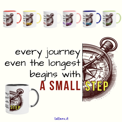 Tazza in Ceramica Motivazionale – "Every Journey Begins with a Small Step"
