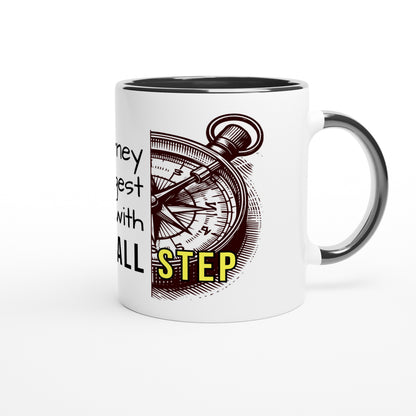 Tazza in Ceramica Motivazionale – "Every Journey Begins with a Small Step"