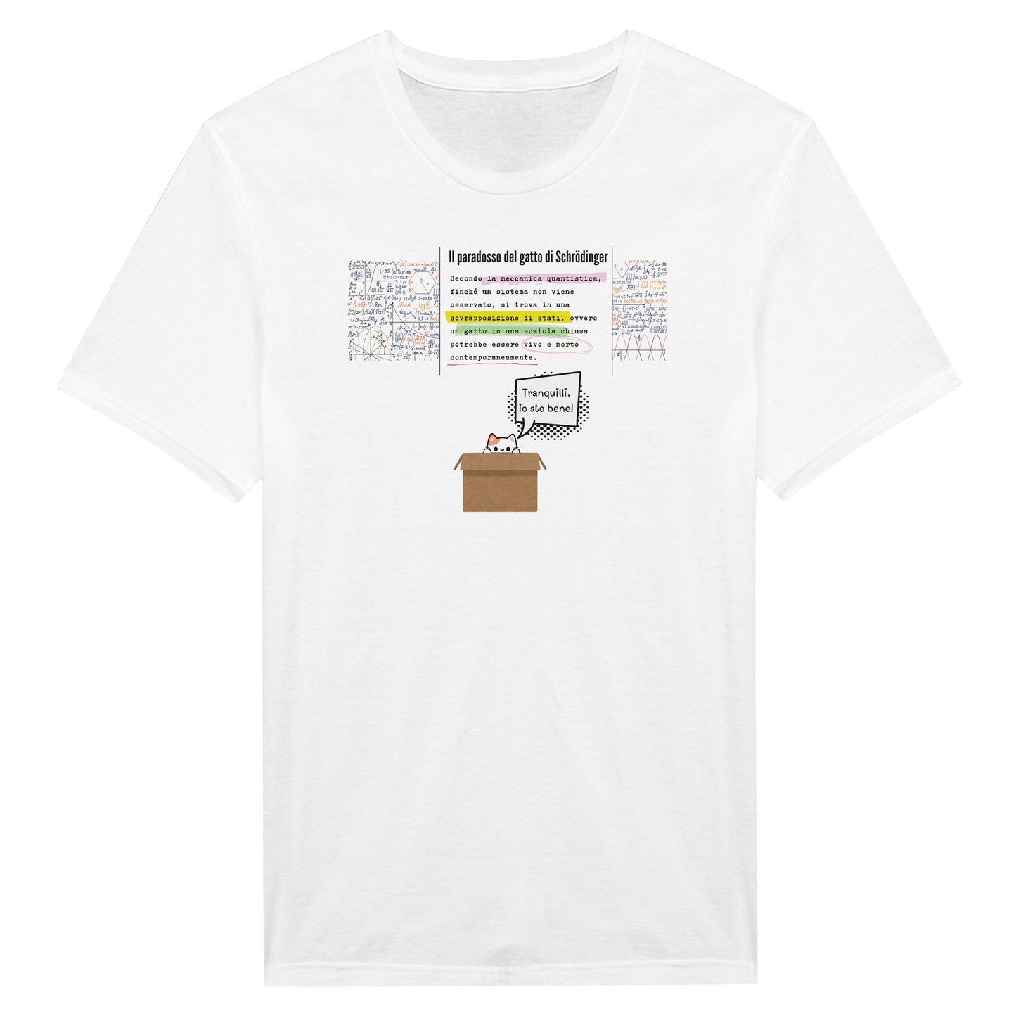 T-shirt Paradosso del Gatto di Schrödinger - Design in Italiano - Maglia Nerd Scienza e Fisica Quantistica