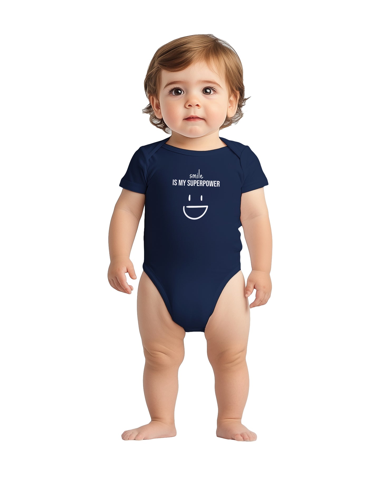 "Smile Is My Superpower” Baby Bodysuit – Cute heart on your little love