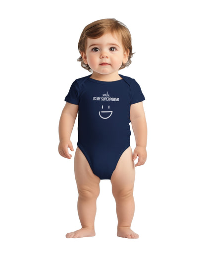 "Smile Is My Superpower” Baby Bodysuit – Cute heart on your little love