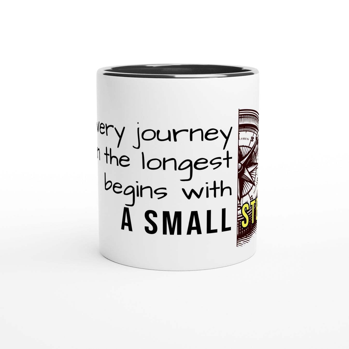 Tazza in Ceramica Motivazionale – "Every Journey Begins with a Small Step"