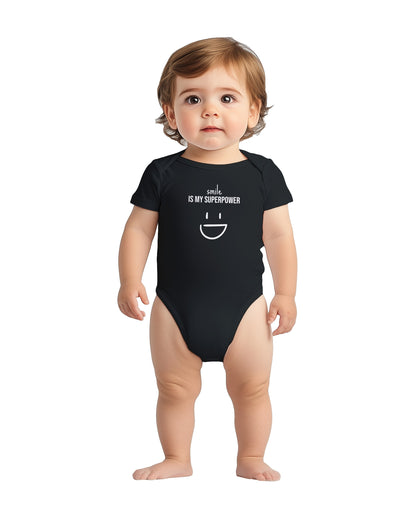 "Smile Is My Superpower” Baby Bodysuit – Cute heart on your little love