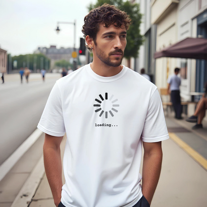 T-shirt "Loading..." Icona Caricamento Circolare – Maglietta Divertente Geek & Programmer