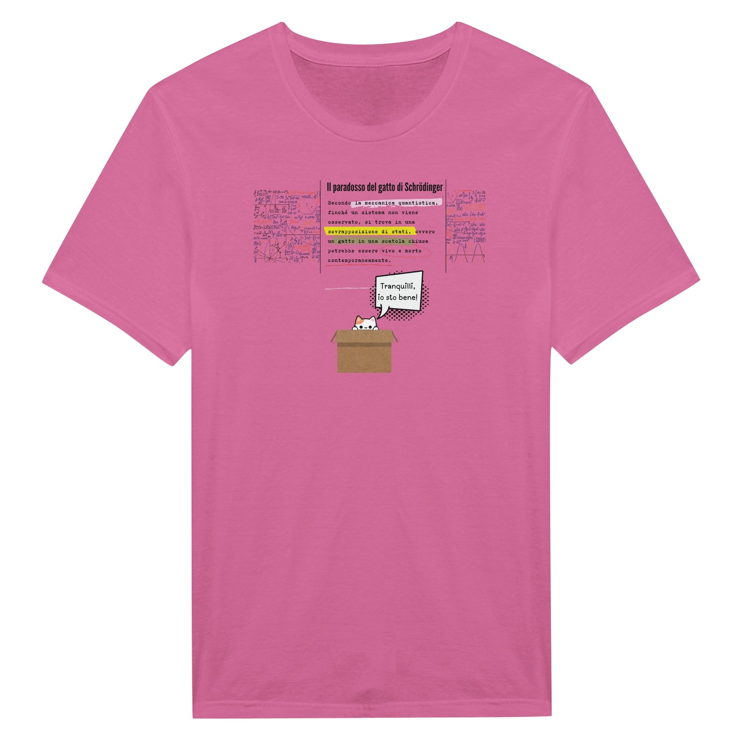 T-shirt Paradosso del Gatto di Schrödinger - Design in Italiano - Maglia Nerd Scienza e Fisica Quantistica