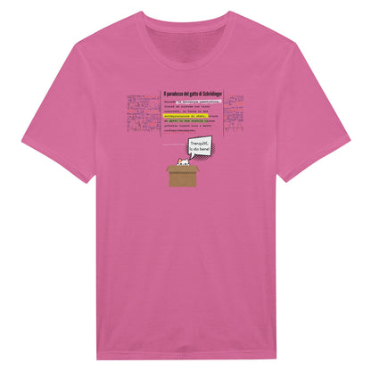 T-shirt Paradosso del Gatto di Schrödinger - Design in Italiano - Maglia Nerd Scienza e Fisica Quantistica