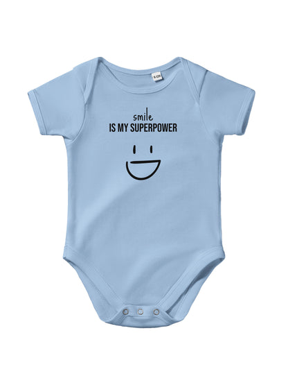 "Smile Is My Superpower” Baby Bodysuit – Cute heart on your little love