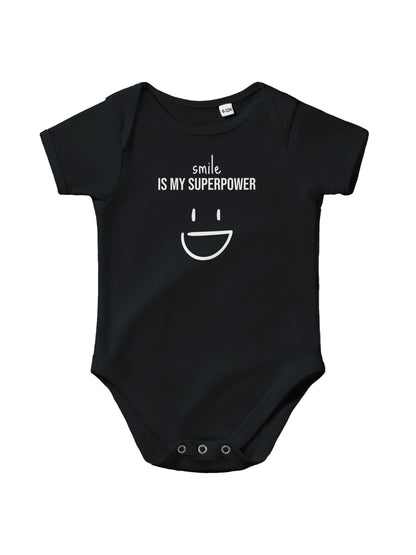 "Smile Is My Superpower” Baby Bodysuit – Cute heart on your little love