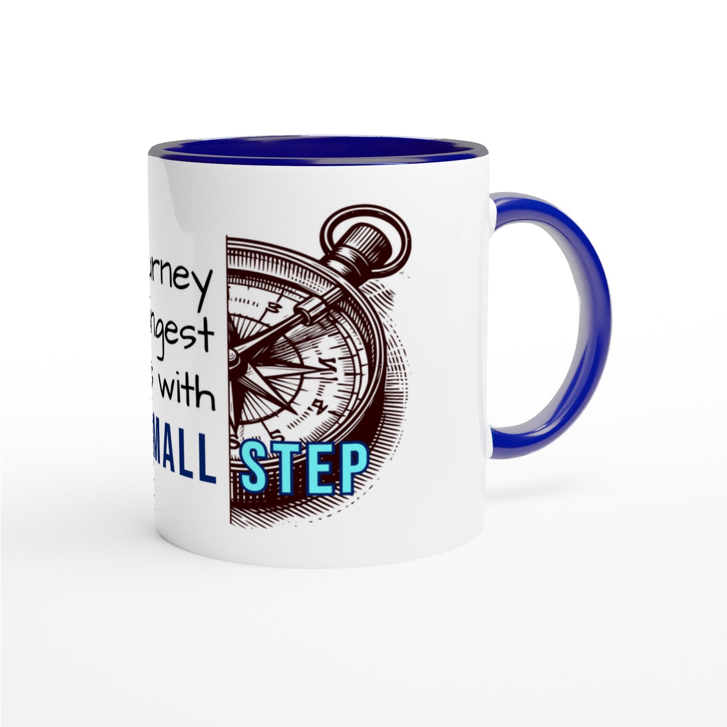 Tazza in Ceramica Motivazionale – "Every Journey Begins with a Small Step"
