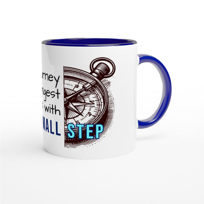 Tazza in Ceramica Motivazionale – "Every Journey Begins with a Small Step"