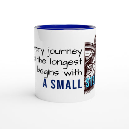 Tazza in Ceramica Motivazionale – "Every Journey Begins with a Small Step"