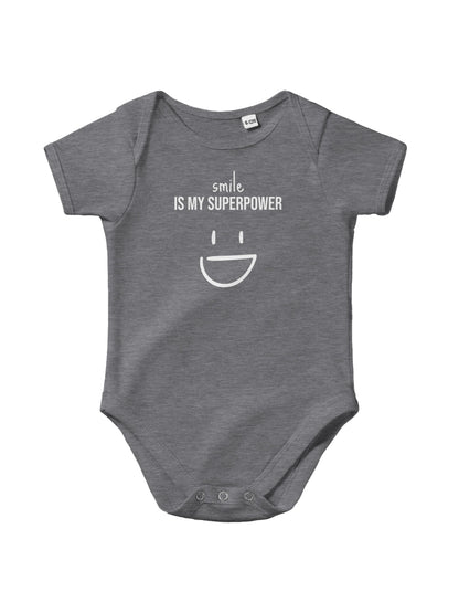 "Smile Is My Superpower” Baby Bodysuit – Cute heart on your little love