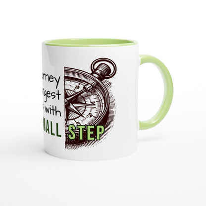 Tazza in Ceramica Motivazionale – "Every Journey Begins with a Small Step"