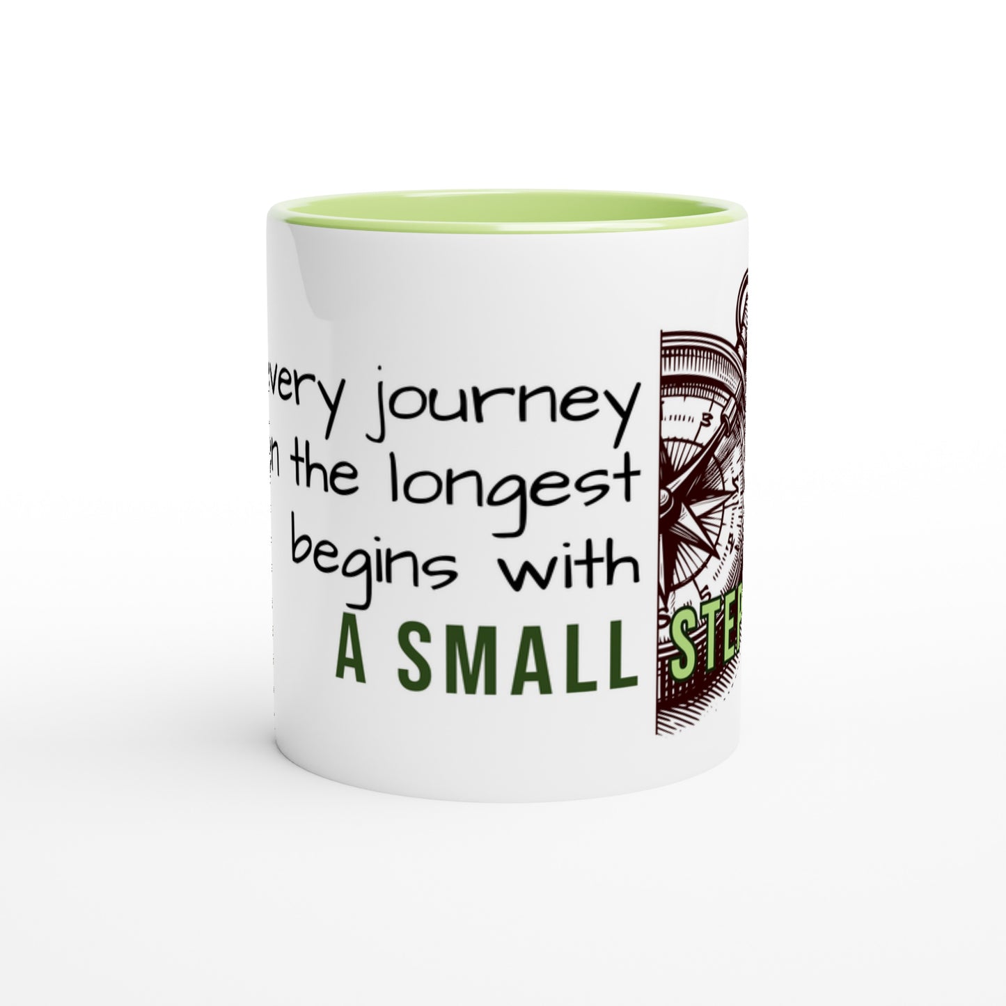 Tazza in Ceramica Motivazionale – "Every Journey Begins with a Small Step"