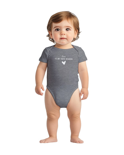 "Love Is My Safe Heaven” Baby Bodysuit – Cute heart on your little love