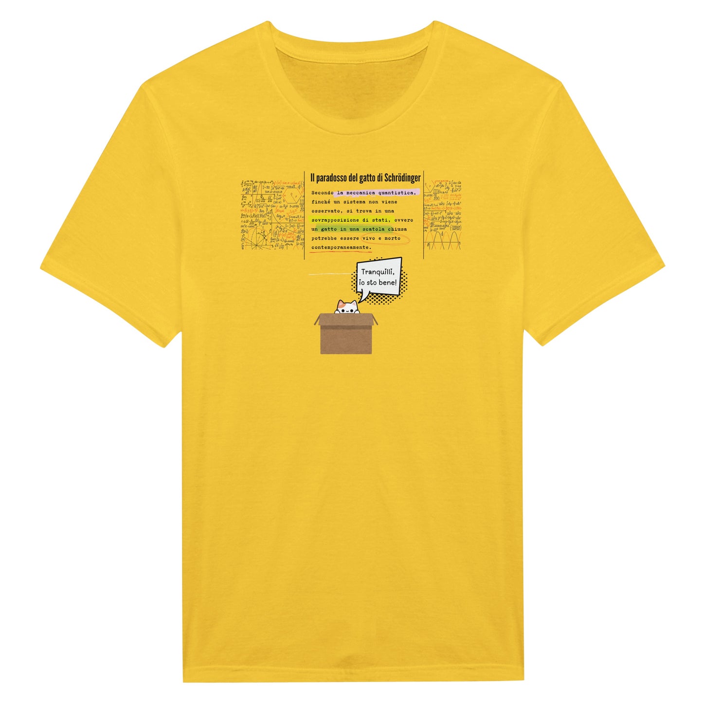 T-shirt Paradosso del Gatto di Schrödinger - Design in Italiano - Maglia Nerd Scienza e Fisica Quantistica