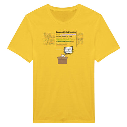 T-shirt Paradosso del Gatto di Schrödinger - Design in Italiano - Maglia Nerd Scienza e Fisica Quantistica