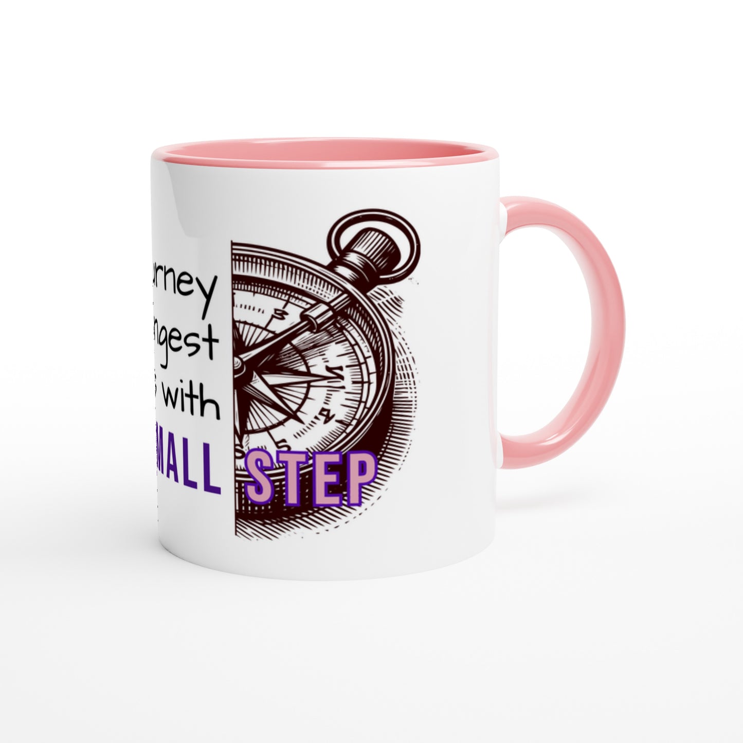 Tazza in Ceramica Motivazionale – "Every Journey Begins with a Small Step"