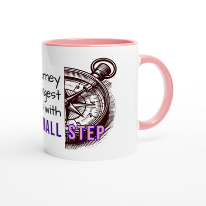 Tazza in Ceramica Motivazionale – "Every Journey Begins with a Small Step"