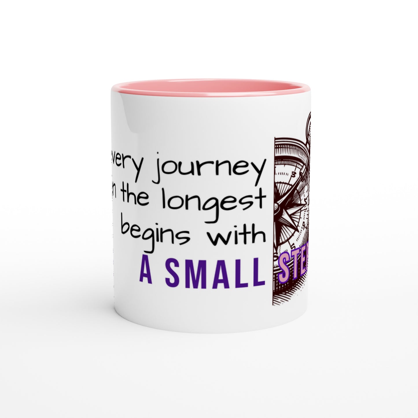 Tazza in Ceramica Motivazionale – "Every Journey Begins with a Small Step"