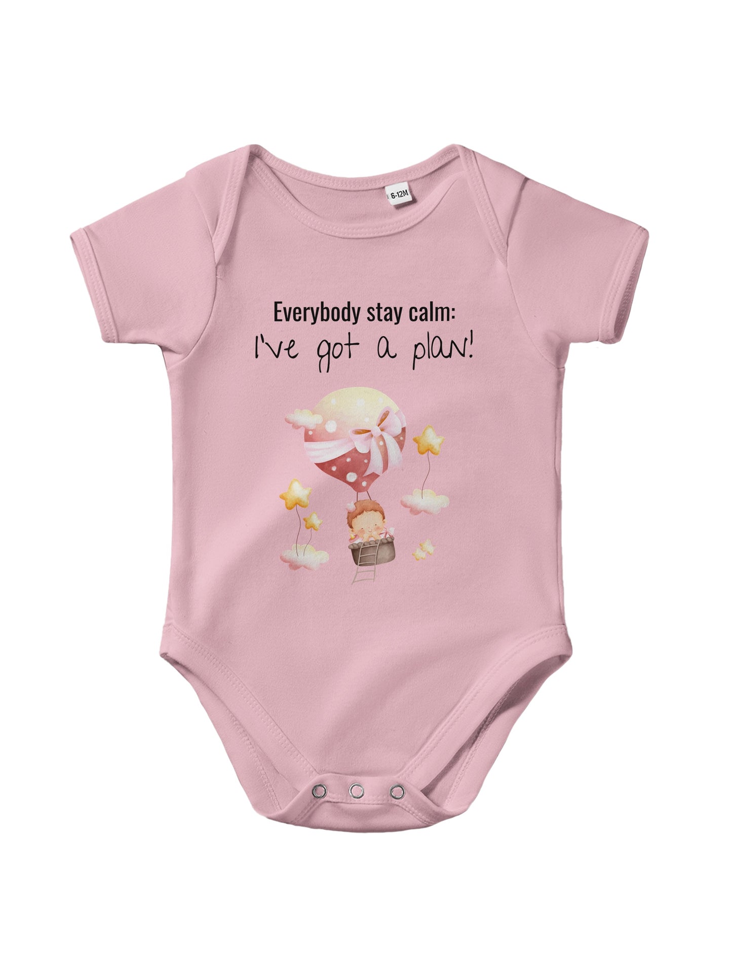 "Everybody Stay Calm! I’ve Got a Plan” Baby Bodysuit – Cute flying Baby Design