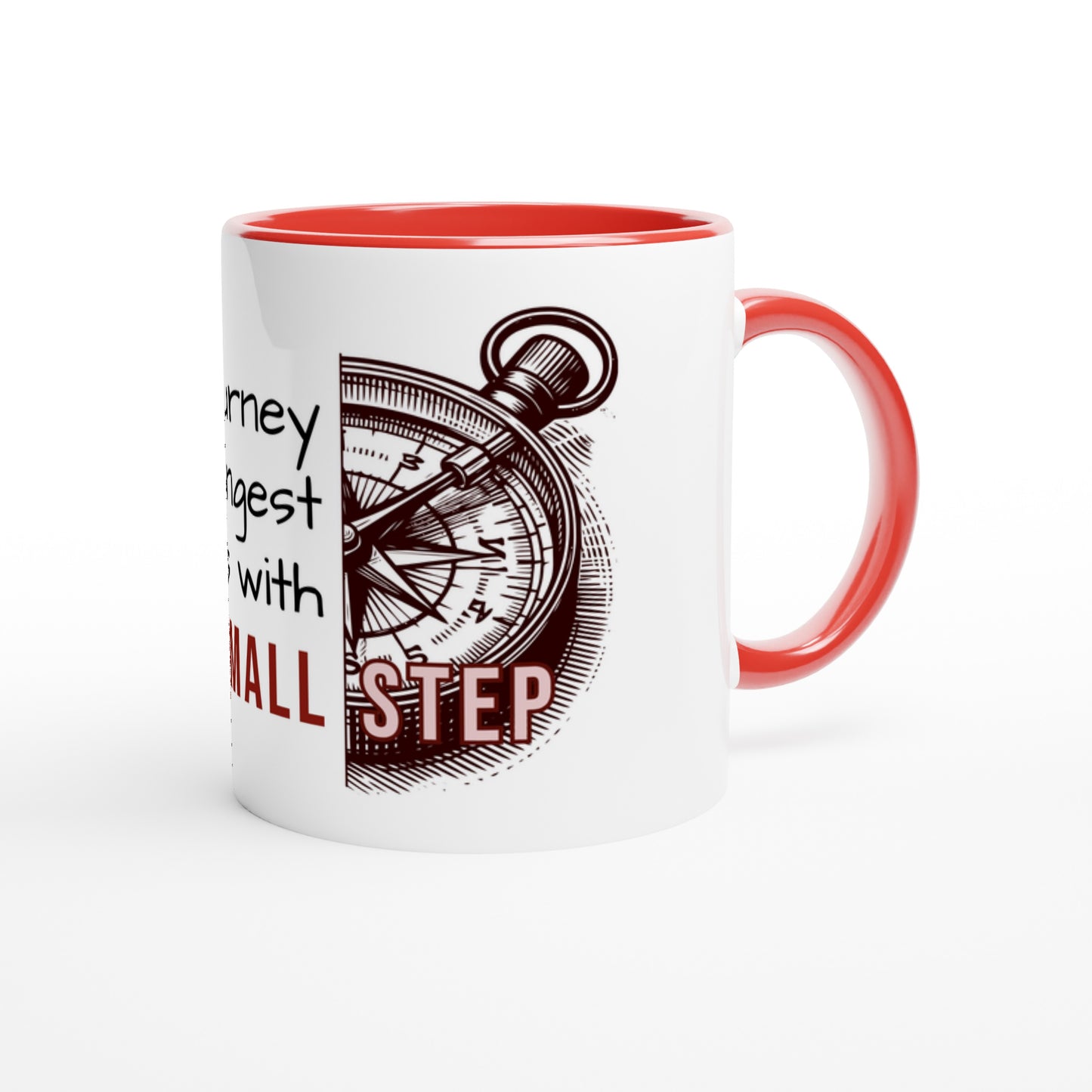 Tazza in Ceramica Motivazionale – "Every Journey Begins with a Small Step"