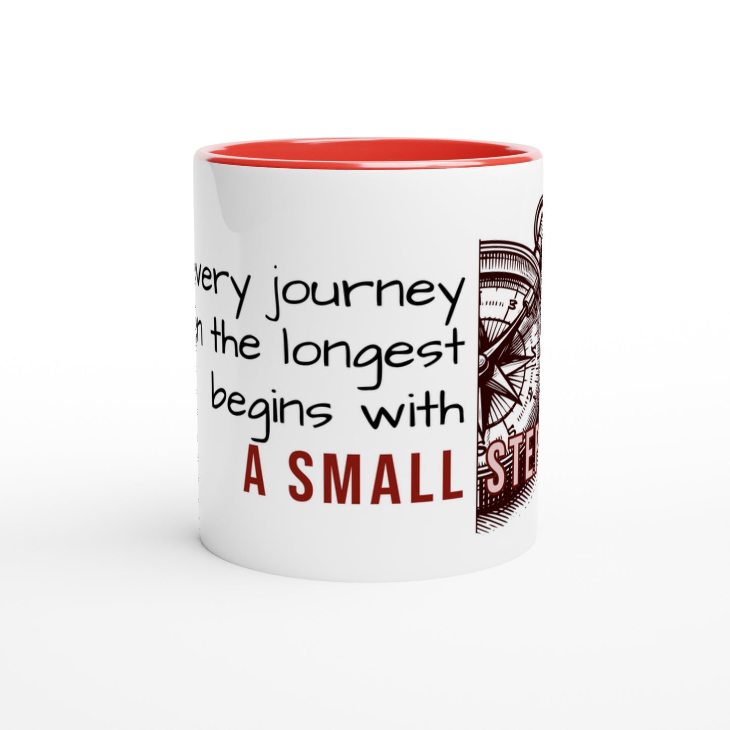 Tazza in Ceramica Motivazionale – "Every Journey Begins with a Small Step"