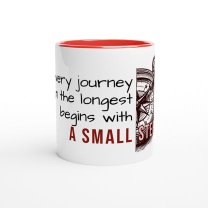 Tazza in Ceramica Motivazionale – "Every Journey Begins with a Small Step"