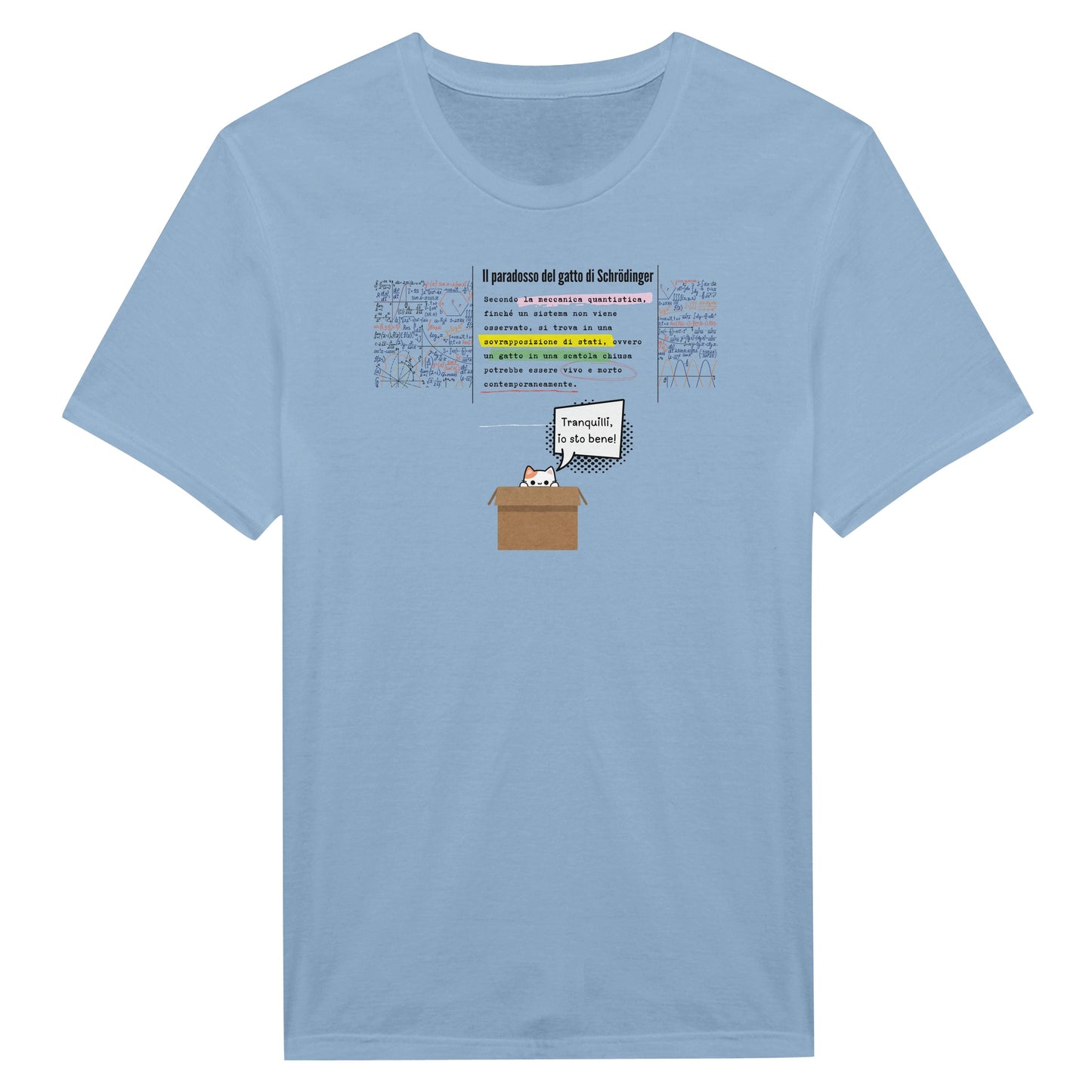 T-shirt Paradosso del Gatto di Schrödinger - Design in Italiano - Maglia Nerd Scienza e Fisica Quantistica