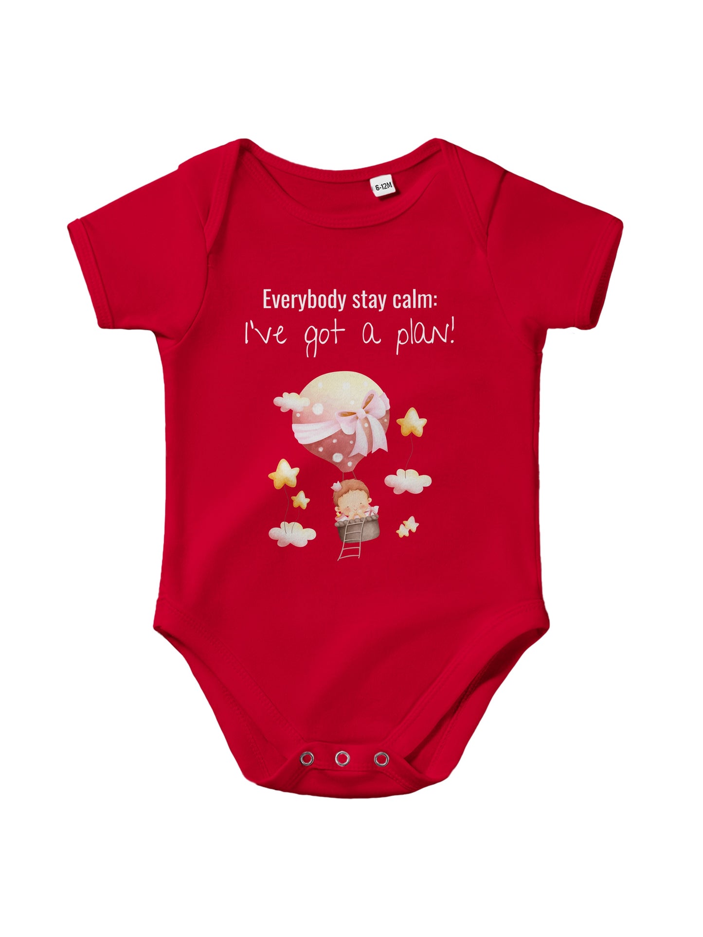 "Everybody Stay Calm! I’ve Got a Plan” Baby Bodysuit – Cute flying Baby Design