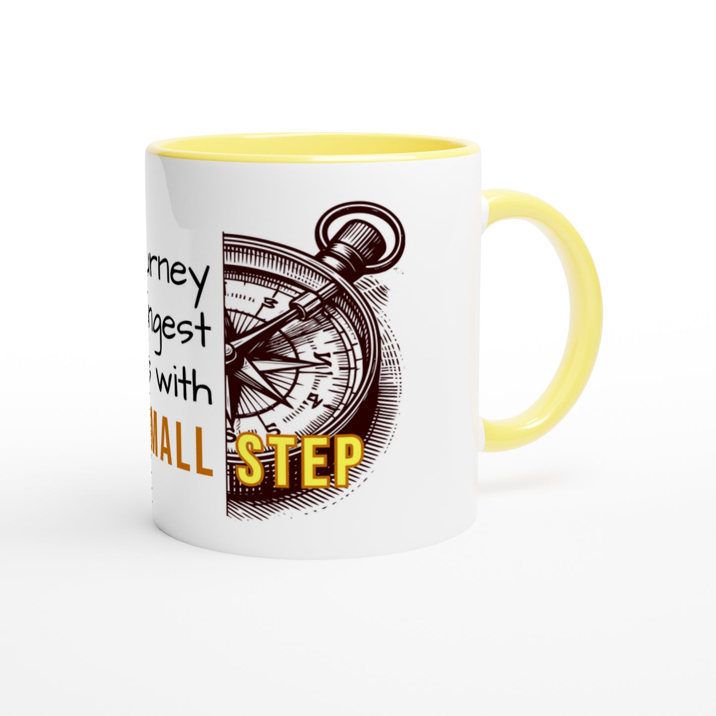 Tazza in Ceramica Motivazionale – "Every Journey Begins with a Small Step"