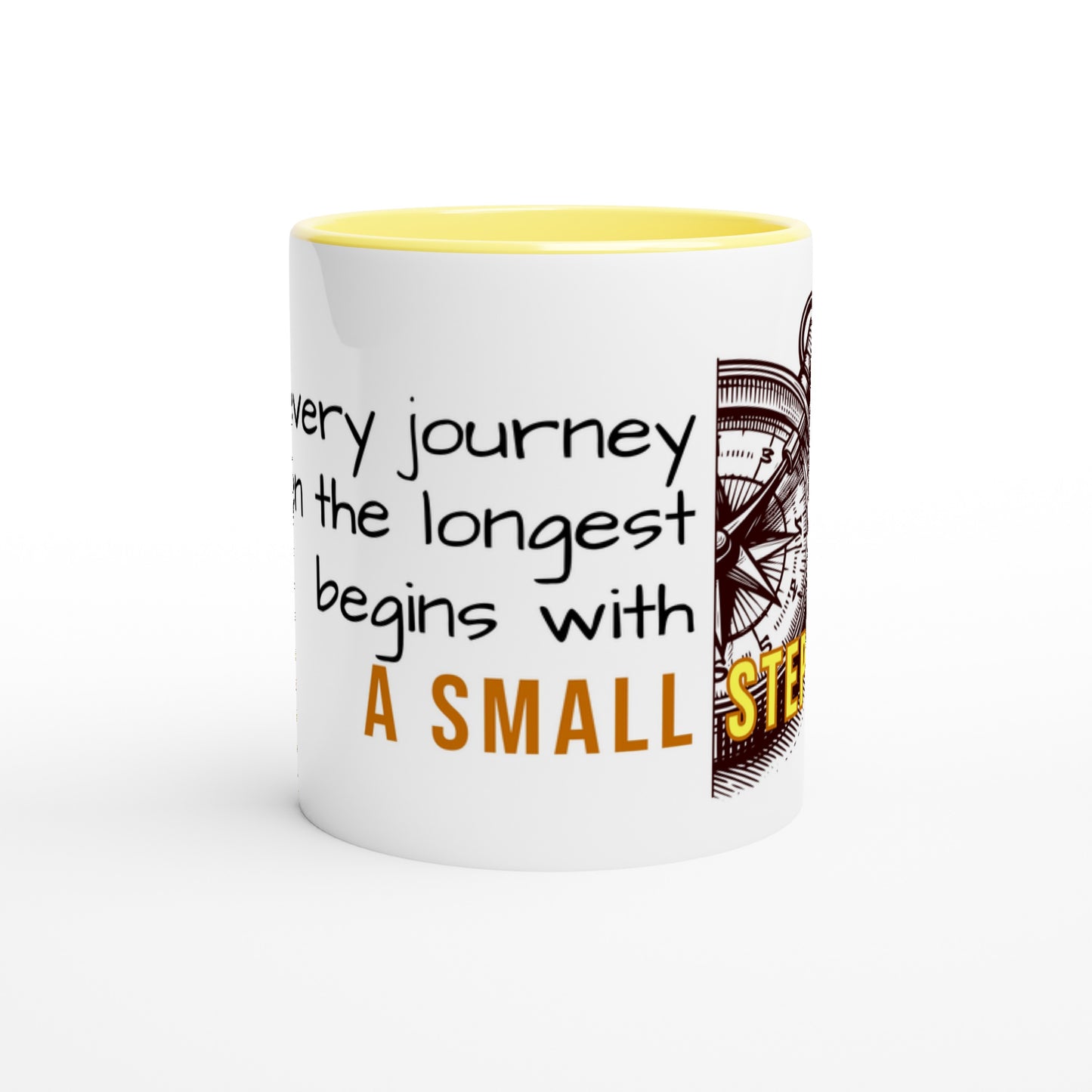 Tazza in Ceramica Motivazionale – "Every Journey Begins with a Small Step"