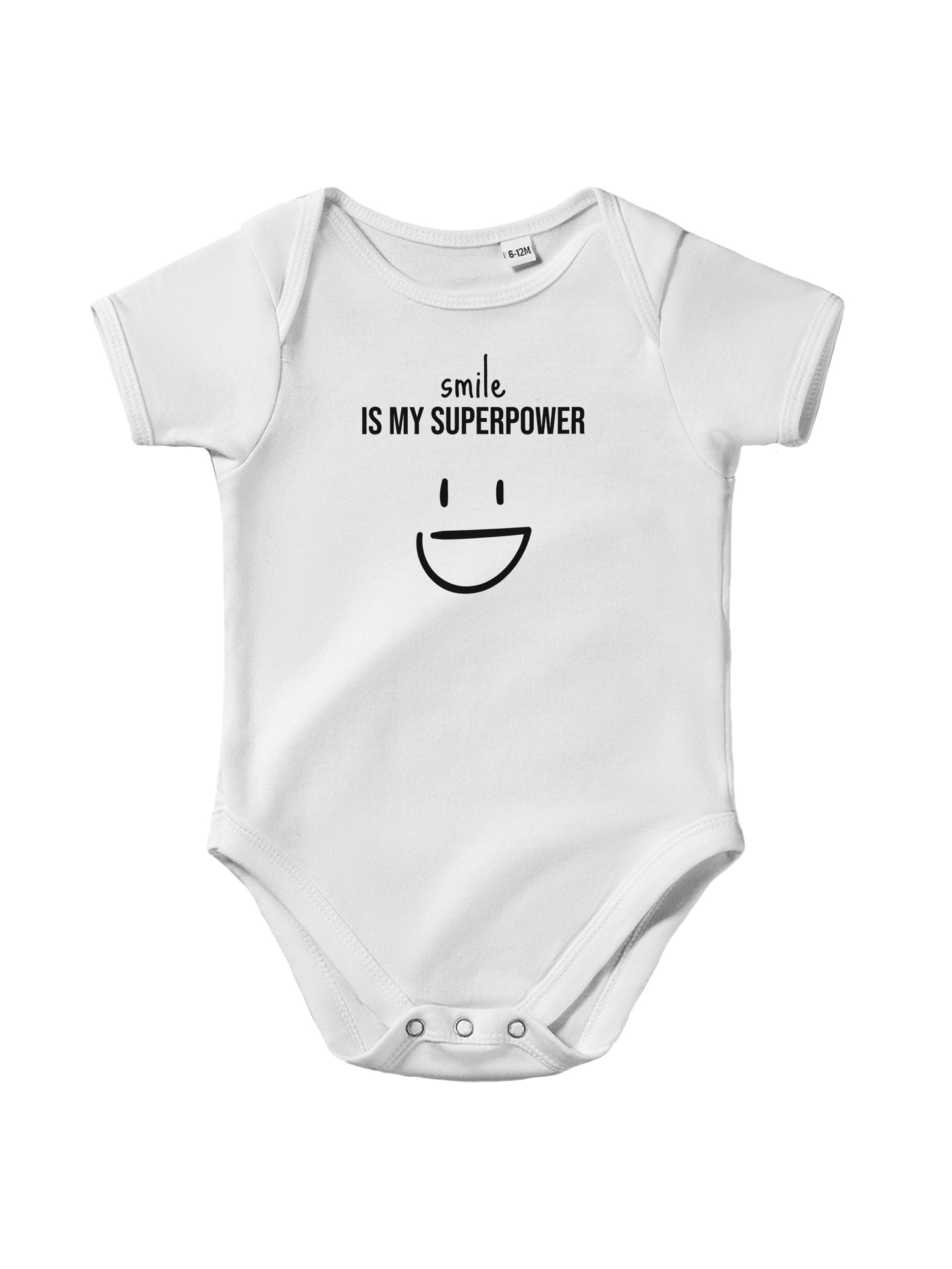 "Smile Is My Superpower” Baby Bodysuit – Cute heart on your little love