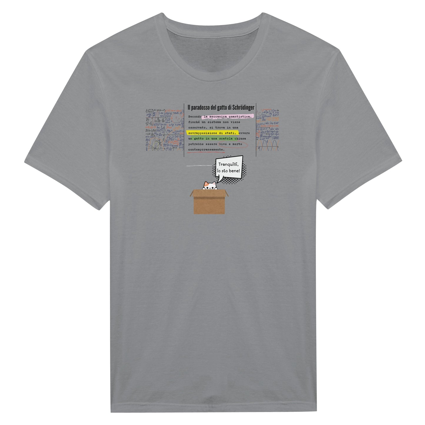 T-shirt Paradosso del Gatto di Schrödinger - Design in Italiano - Maglia Nerd Scienza e Fisica Quantistica