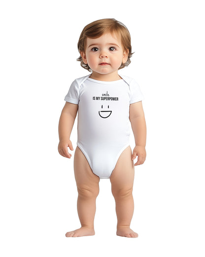 "Smile Is My Superpower” Baby Bodysuit – Cute heart on your little love