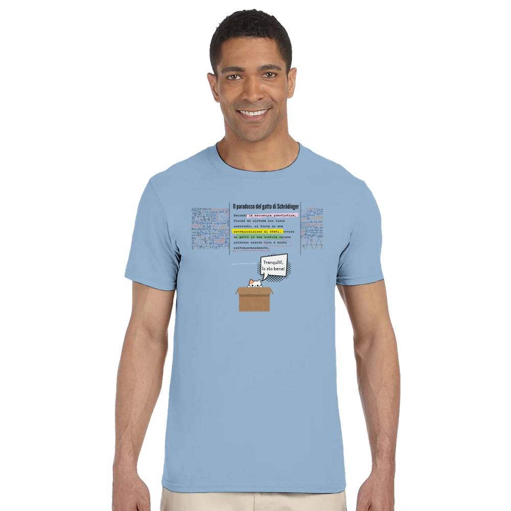 T-shirt Paradosso del Gatto di Schrödinger - Design in Italiano - Maglia Nerd Scienza e Fisica Quantistica