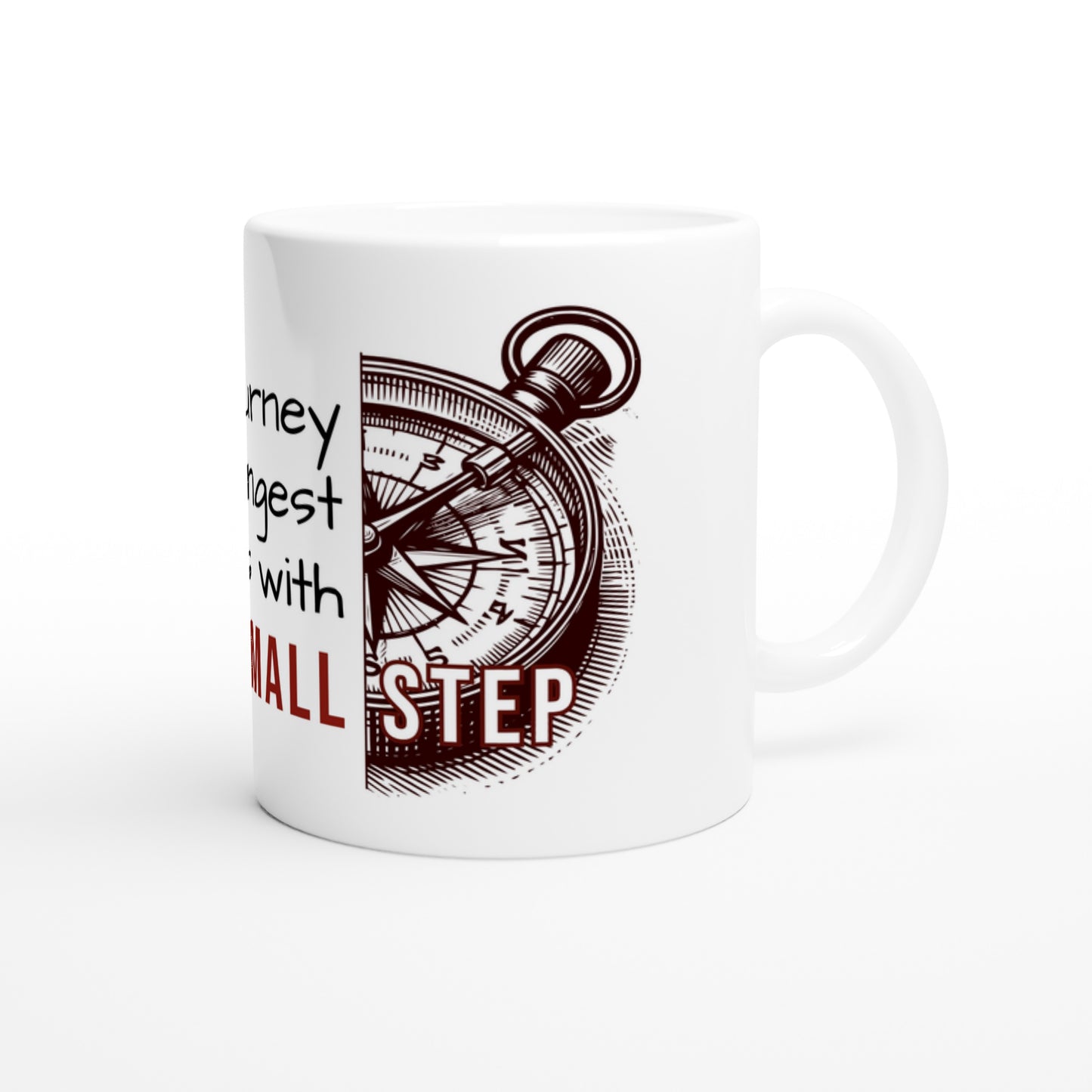 Tazza in Ceramica Motivazionale – "Every Journey Begins with a Small Step"