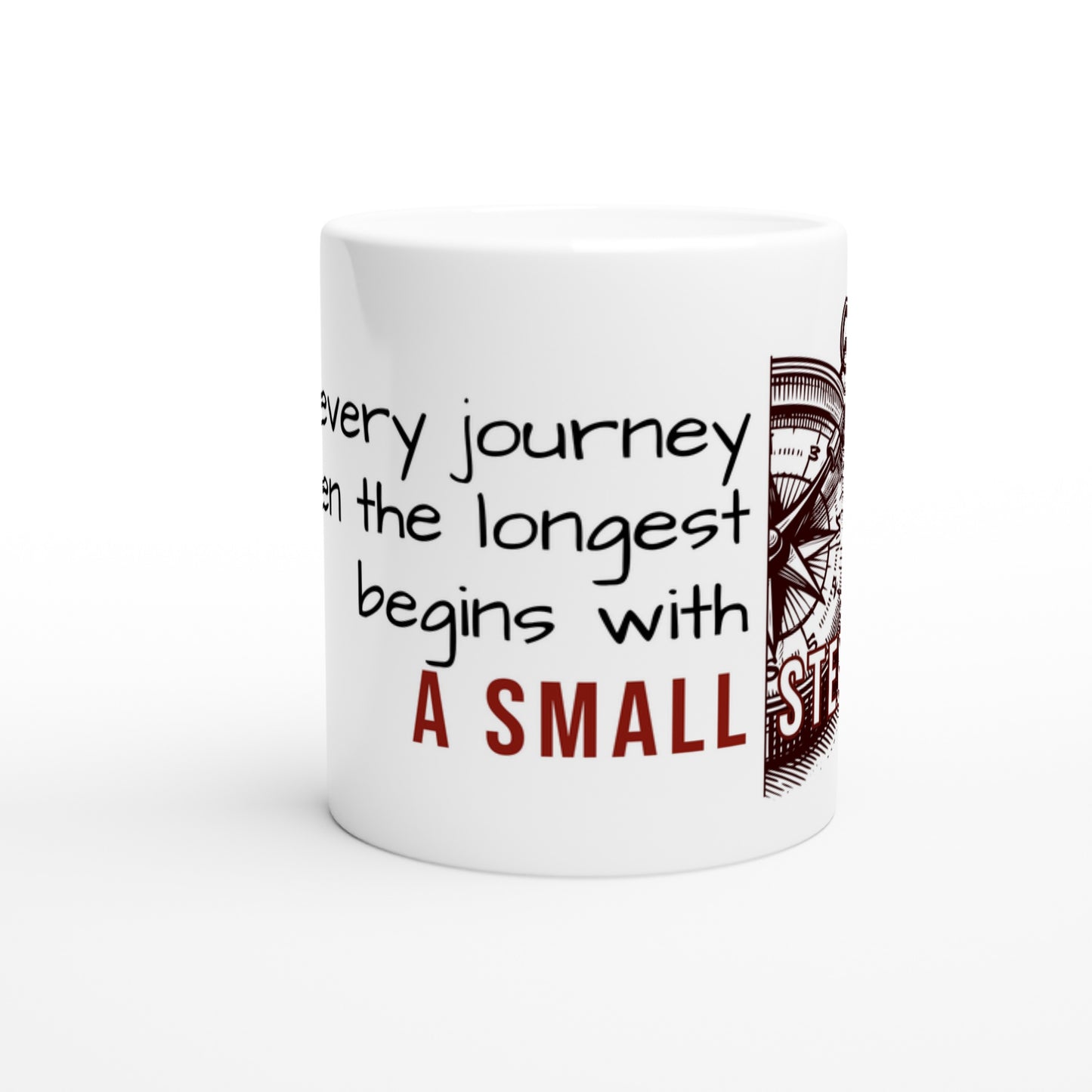 Tazza in Ceramica Motivazionale – "Every Journey Begins with a Small Step"