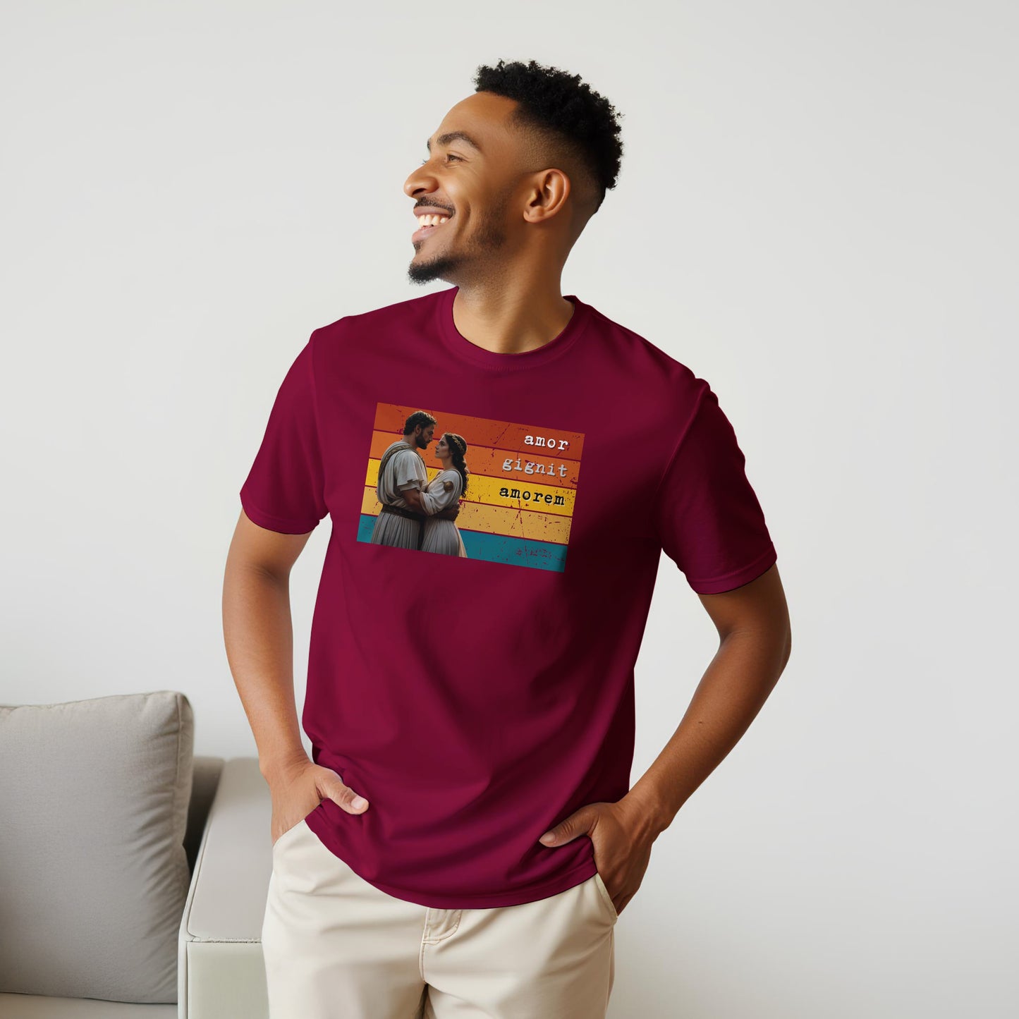 T-shirt "Amor Gignit Amorem": Maglia Amore Universale Antica Roma – Stile Vintage e Dark Academia